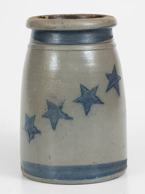 Fine Greensboro, PA Stoneware Canning Jar with Stenciled Stars