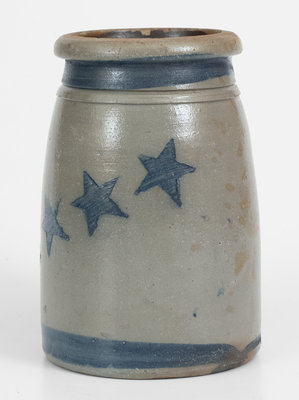 Fine Greensboro, PA Stoneware Canning Jar with Stenciled Stars