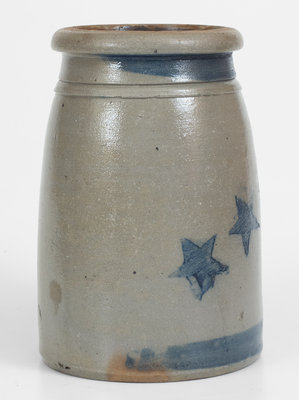 Fine Greensboro, PA Stoneware Canning Jar with Stenciled Stars