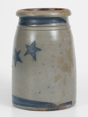 Fine Greensboro, PA Stoneware Canning Jar with Stenciled Stars