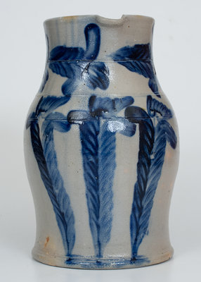 Attrib. Thomas Haig, Philadelphia, PA Stoneware Pitcher with Bold Floral Decoration