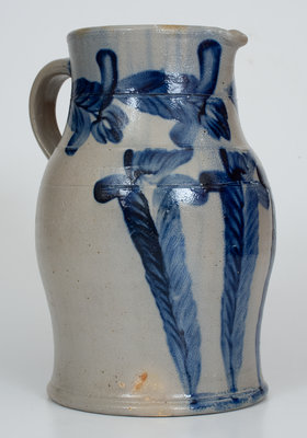 Attrib. Thomas Haig, Philadelphia, PA Stoneware Pitcher with Bold Floral Decoration