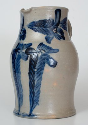 Attrib. Thomas Haig, Philadelphia, PA Stoneware Pitcher with Bold Floral Decoration