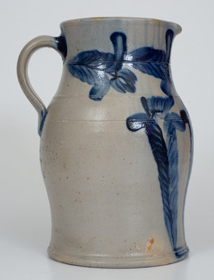 Attrib. Thomas Haig, Philadelphia, PA Stoneware Pitcher with Bold Floral Decoration