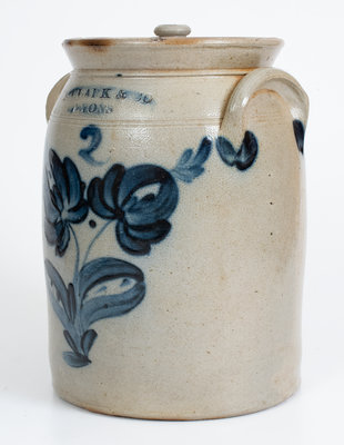 2 Gal. N. CLARK & CO. / LYONS Stoneware Lidded Jar