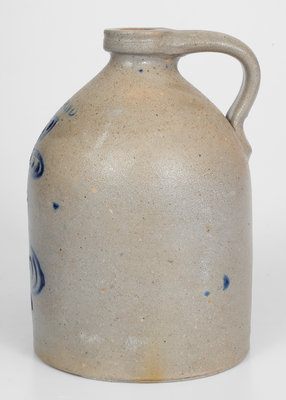 CORTLAND, New York Stoneware Jug with Slip-Trailed Floral Decoration