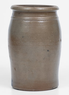 Very Rare Small-Sized HAMILTON & JONES, Greensboro, PA, Stoneware Jar w/ Upside Down Stencil