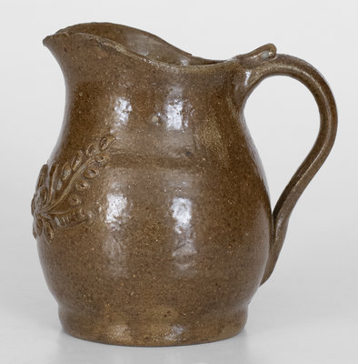 Outstanding Diminutive Alkaline-Glazed Alabama Stoneware Pitcher w/ Applied Decoration