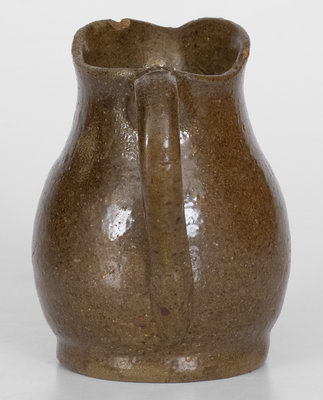 Outstanding Diminutive Alkaline-Glazed Alabama Stoneware Pitcher w/ Applied Decoration