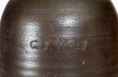 Exceedingly Rare G. F. WOLF, Alamance County, NC Stoneware Jar, c1880 s