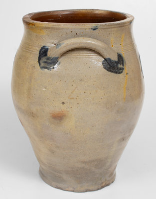 Scarce Albany, NY Area Stoneware Jar w/ Impressed Sun Face