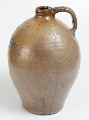 Unusual Incised New Jersey Stoneware Bird Jug