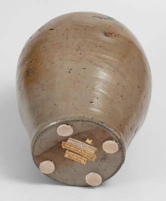 Unusual Incised New Jersey Stoneware Bird Jug