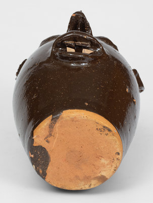 Unusual BROWN POTTERY (Arden, North Carolina) Face Jug, c1930