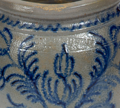 B.C. MILBURN / ALEXA (Alexandria, Virginia) Slip-Trailed Stoneware Jar, c1850