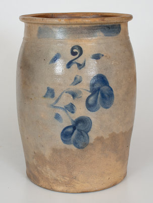 Two-Gallon Pruntytown, West Virginia Stoneware Jar w/ Cobalt Decoration