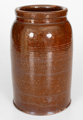 Extremely Rare Redware Jar, attributed to F.W. Schafer and Son, Leesburg, VA / Loudoun County