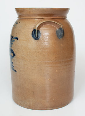 Fine COWDEN & WILCOX / HARRISBURG, PA Two-Gallon Stoneware Jar w/ Elaborate Decoration