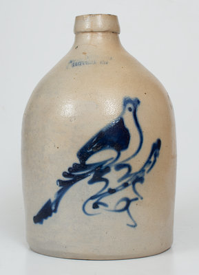 One-Gallon FORT EDWARD POTTERY CO Stoneware Bird Jug