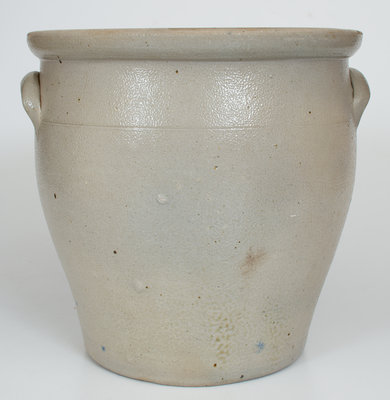 Rare Four-Gallon LEWIS JONES / PITTSTON, PA Stoneware Jar w/ Cobalt Wreath and 1888 Date