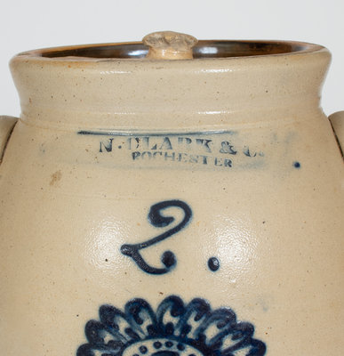 Two-Gallon N. CLARK & Co / ROCHESTER Lidded Stoneware Jar