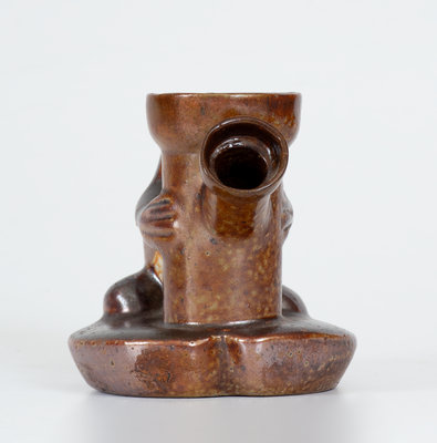 Sewer Tile Frog-and-Pipe Match Safe, probably Ohio, early 20th century