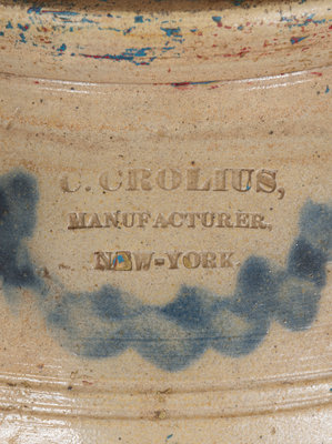 Two-Gallon C. CROLIUS / MANUFACTURER / NEW-YORK Stoneware Jar