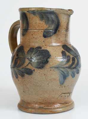 Scarce Half-Gallon R.C.R. / PHILA (Richard C. Remmey, Philadelphia) Stoneware Pitcher