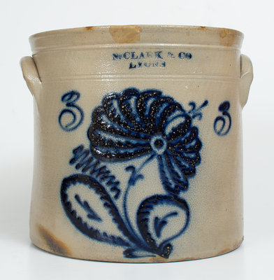 Three-Gallon N. CLARK & CO / LYONS Stoneware Jar