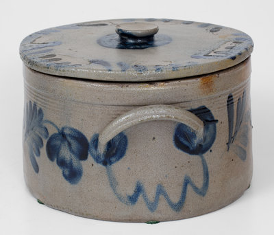 Remmey (Philadelphia) Stoneware Lidded Cake Crock, c1865