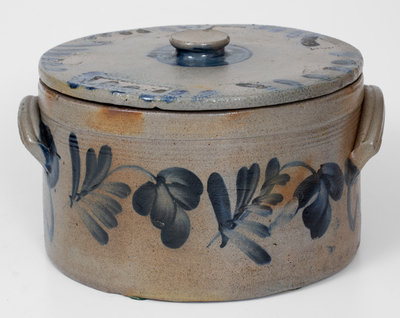 Remmey (Philadelphia) Stoneware Lidded Cake Crock, c1865