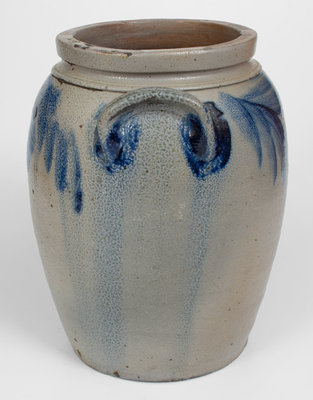 3 Gal. Baltimore, MD Stoneware Jar w/ Floral Decoration, c1850