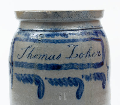 Very Rare Baltimore, MD Stoneware Presentation Jar Inscribed 