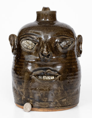 David Meaders Face Jug with Rock Eyes