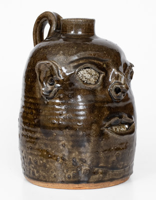 David Meaders Face Jug with Rock Eyes