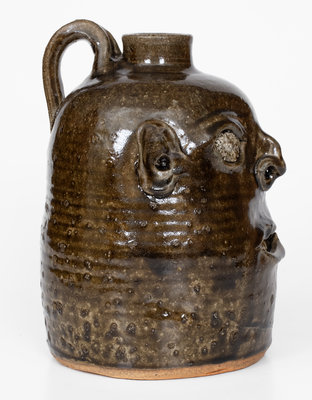 David Meaders Face Jug with Rock Eyes