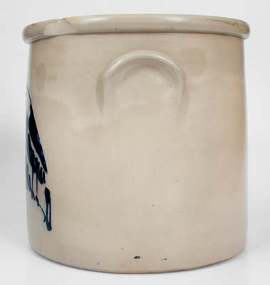 Outstanding 6 Gal. F. B. NORTON & CO. / WORCESTER, MASS. Stoneware Crock w/ Double Parrot Design