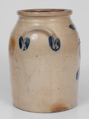 Rare COWDEN & WILCOX / HARRISBURG, PA Stoneware Jar w/ Bird Decoration