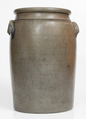 Extremely Rare 4 Gal. RAVENSWOOD, W. VA. Stoneware Advertising Crock by T. F. REPPERT