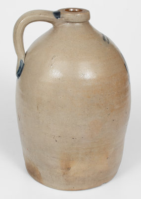 2 Gal. COWDEN & WILCOX / HARRISBURG, PA Stoneware Jug w/ Slip-Trailed Floral Decoration