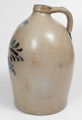 3 Gal. COWDEN & WILCOX / HARRISBURG, PA Stoneware Jug w/ Floral Decoration