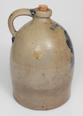 2 Gal. COWDEN & WILCOX / HARRISBURG, PA Stoneware Jug w/ Floral Decoration