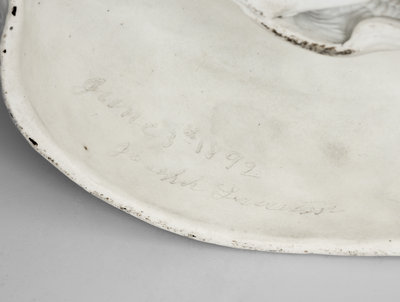 Unusual Burslem, England Parian Ware Lamb Figure w/ Signature by Potter