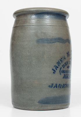 Stoneware Jar w/ Elaborate JACKSON COURT HOUSE, W. VA Stenciled Advertising