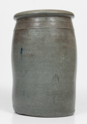 Stoneware Jar w/ Elaborate JACKSON COURT HOUSE, W. VA Stenciled Advertising