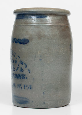 Stoneware Jar w/ Elaborate JACKSON COURT HOUSE, W. VA Stenciled Advertising