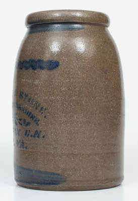 JACKSON COURT HOUSE, W. VA Stoneware Advertising Canning Jar