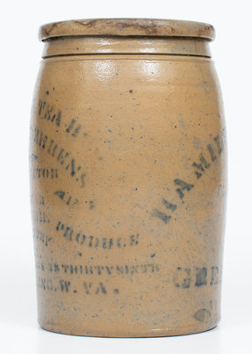 Rare and Fine PHILADELPHIA TEA HOUSE (Wheeling, WV) Jar w/ Reverse HAMILTON & JONES Stencil