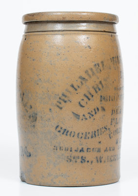 Rare and Fine PHILADELPHIA TEA HOUSE (Wheeling, WV) Jar w/ Reverse HAMILTON & JONES Stencil