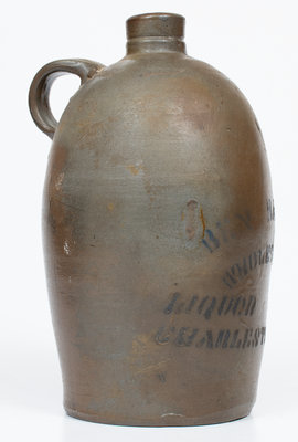 Half-Gallon CHARLESTON, W. VA Stoneware Advertising Jug